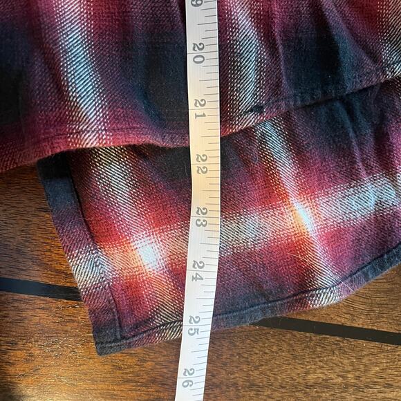 Cloth & Stone Anthropologie Split Back Plaid Long Sleeve Button Down Shirt Sz M - Picture 9 of 9